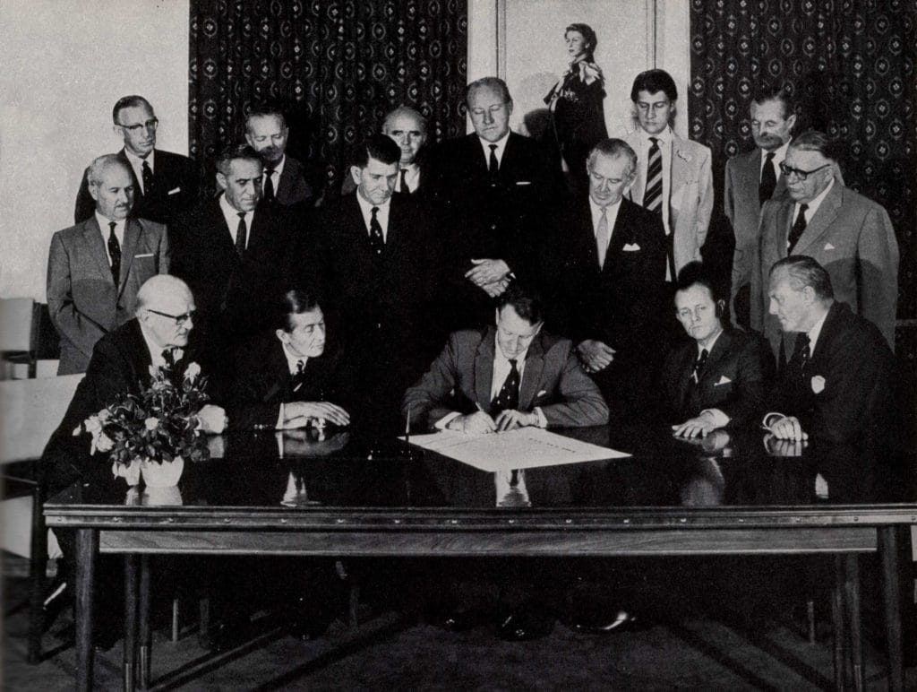 Signing The Unilateral Declaration Of Independence (ca. 1965)